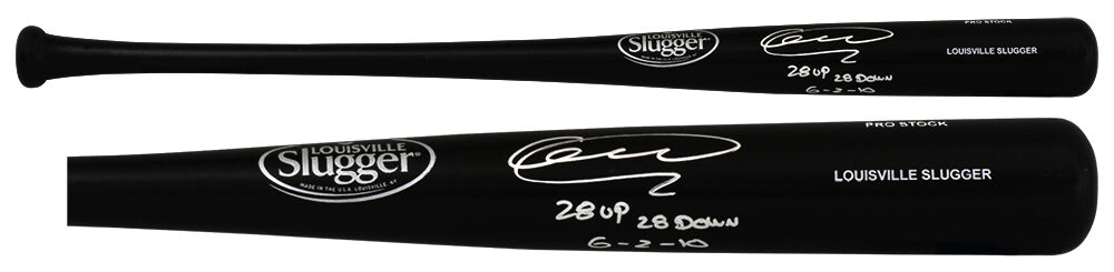 Armando Galarraga Signed Louisville Slugger Pro Stock Black Baseball Bat w/28 Up 28 Down