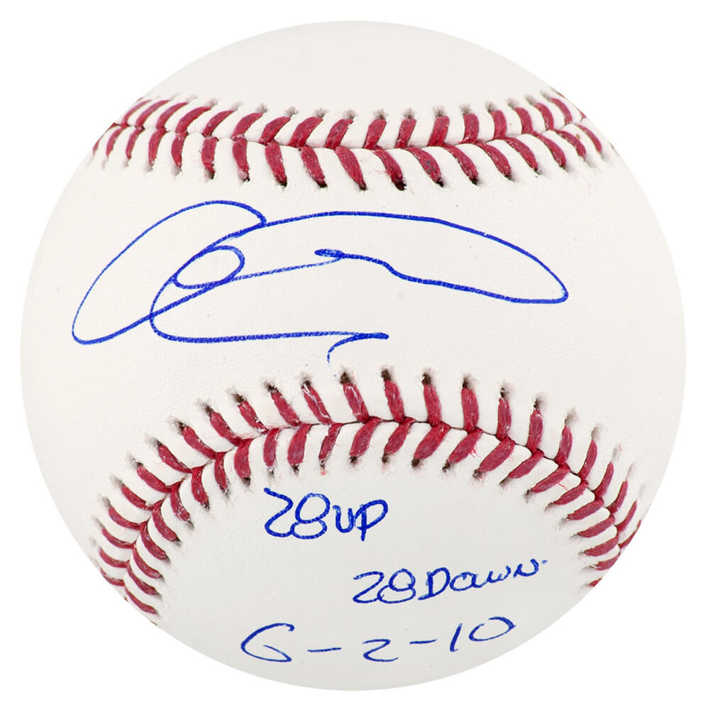 Armando Galarraga Signed Rawlings Official MLB Baseball w/28 Up 28 Down 6-2-10