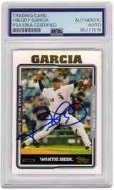 Freddy Garcia Signed Chicago White Sox 2005 Topps Baseball Trading Card #374 - (PSA Encapsulated)
