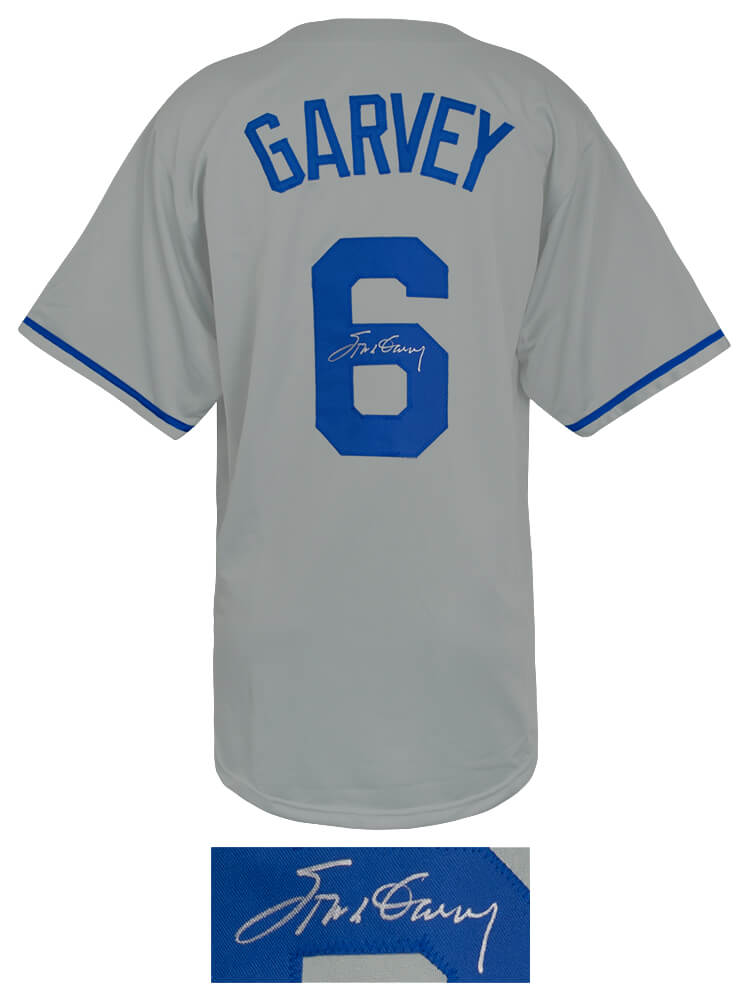 Steve Garvey Signed Grey Custom Baseball Jersey