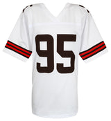 Myles Garrett Signed White Custom Football Jersey - (Beckett)