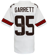 Myles Garrett Signed White Custom Football Jersey - (Beckett)