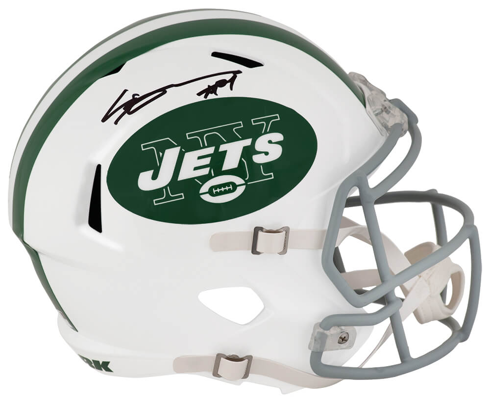 Sauce Gardner Signed NY Jets Riddell White Full Size Speed Replica Helmet - (Fanatics) (In Black)