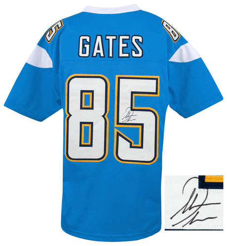 Antonio Gates Signed Light Blue Custom Football Jersey