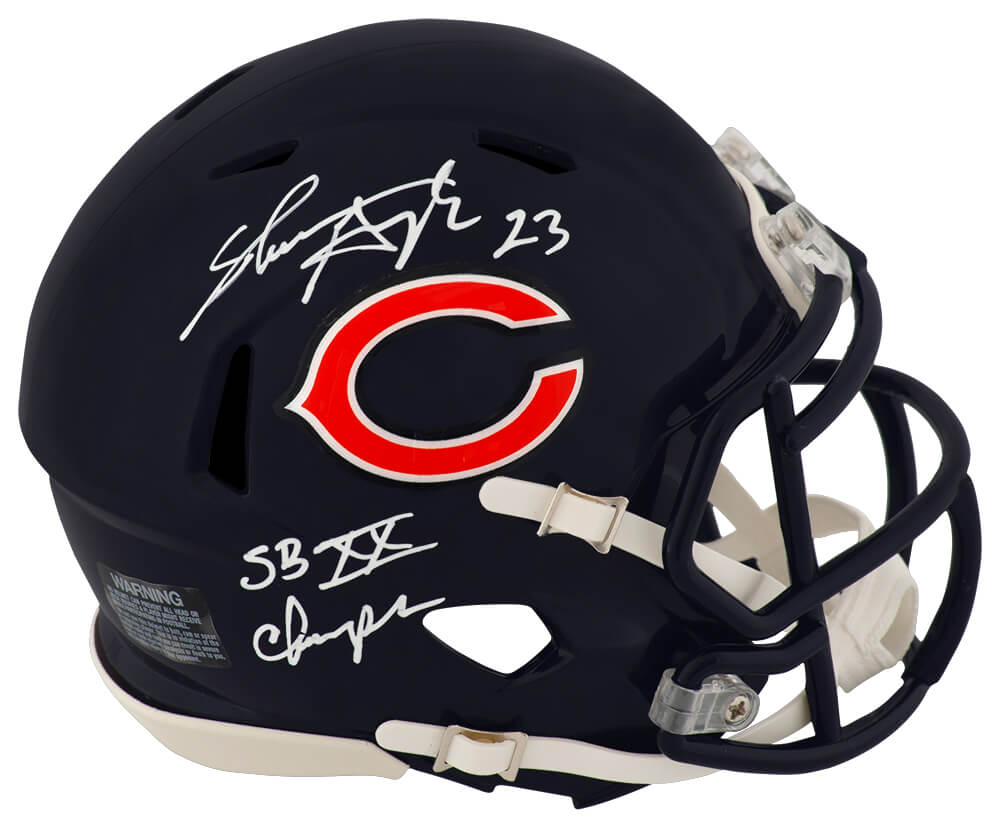 Shaun Gayle Signed Chicago Bears Riddell Speed Mini Helmet w/SB XX Champs