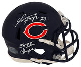 Shaun Gayle Signed Chicago Bears Riddell Speed Mini Helmet w/SB XX Champs