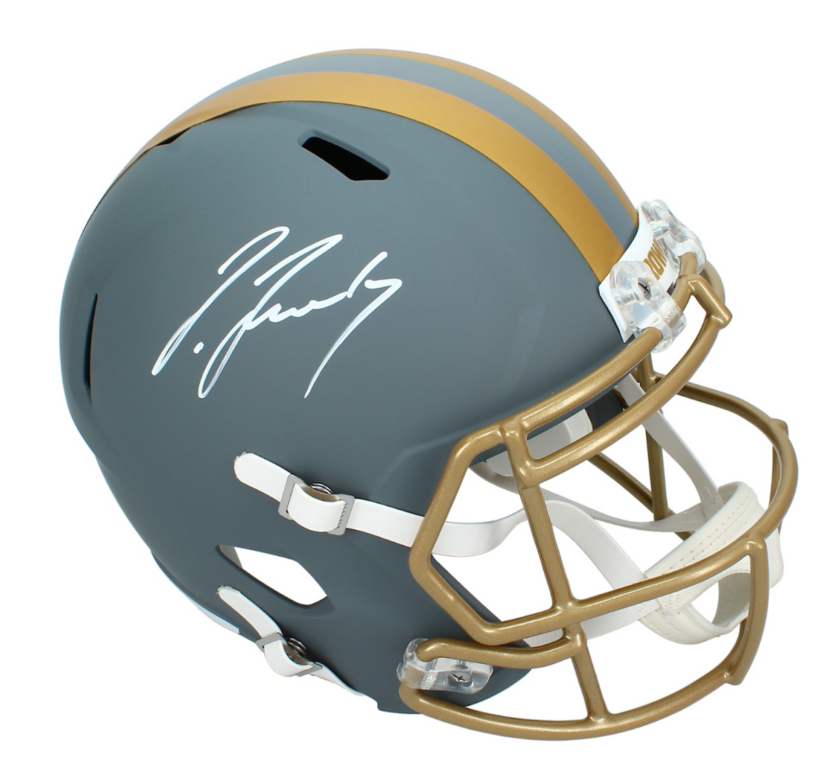 Jerry Jeudy Autographed Cleveland Browns Slate Speed Full Size Helmet Beckett Witnessed