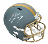 Jerry Jeudy Autographed Cleveland Browns Slate Speed Full Size Helmet Beckett Witnessed