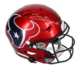 Jayden Higgins Autographed Houston Texans Red 2022 Alternate Speedflex Authentic Helmet Beckett Witnessed