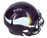 Randall Cunningham Autographed Minnesota Vikings 1983-01 Throwback Speed Full Size Helmet Beckett Witnessed