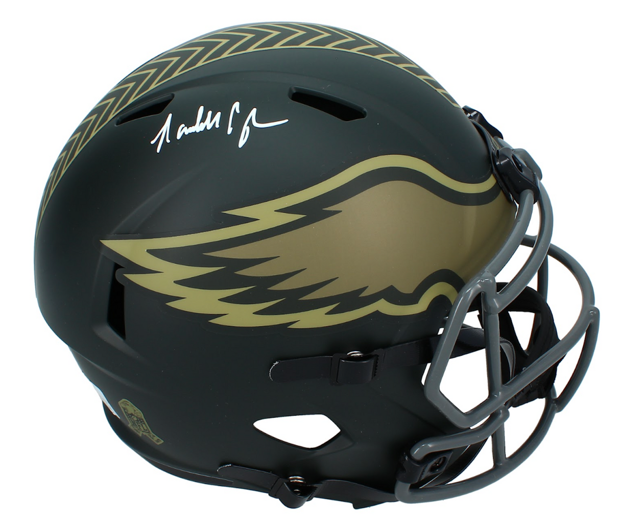 Randall Cunningham Autographed Philadelphia Eagles 2025 Salute to Service Speed Full Size Helmet Beckett Witnessed