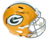 Jayden Reed Autographed Green Bay Packers Speed 1961-79 Throwback Full Size Helmet Beckett Witnessed