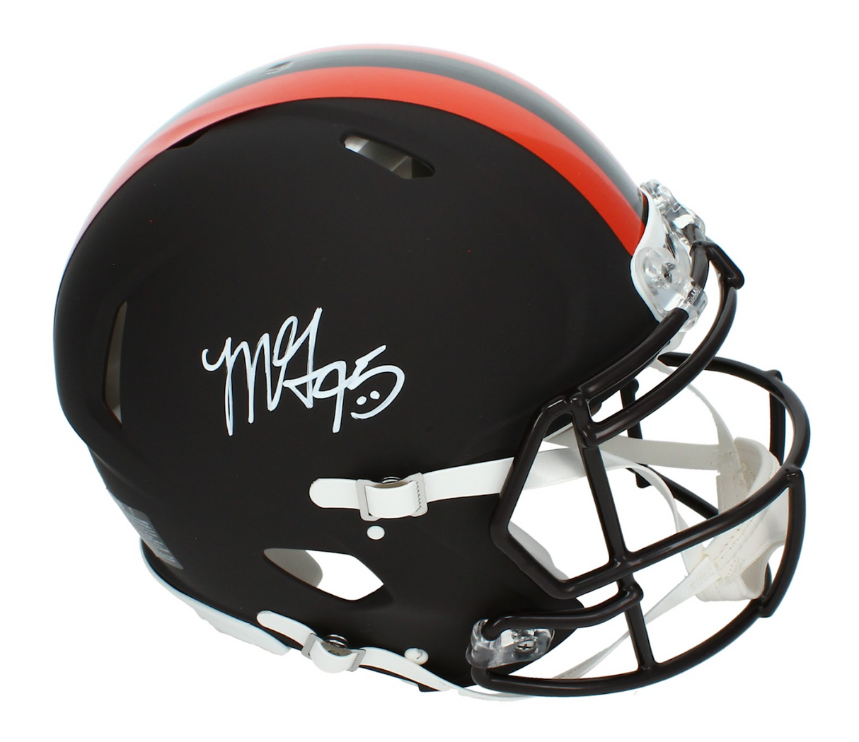 Myles Garrett Autographed Cleveland Browns Brown 2025 Alternate Speed Authentic Helmet Beckett Witnessed