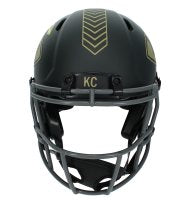 Kenneth Walker III Autographed (in Yellow) Kansas City Chiefs 2025 Salute to Service Speed Authentic Helmet Beckett Witnessed