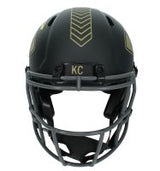 Kenneth Walker III Autographed (in Yellow) Kansas City Chiefs 2025 Salute to Service Speed Authentic Helmet Beckett Witnessed