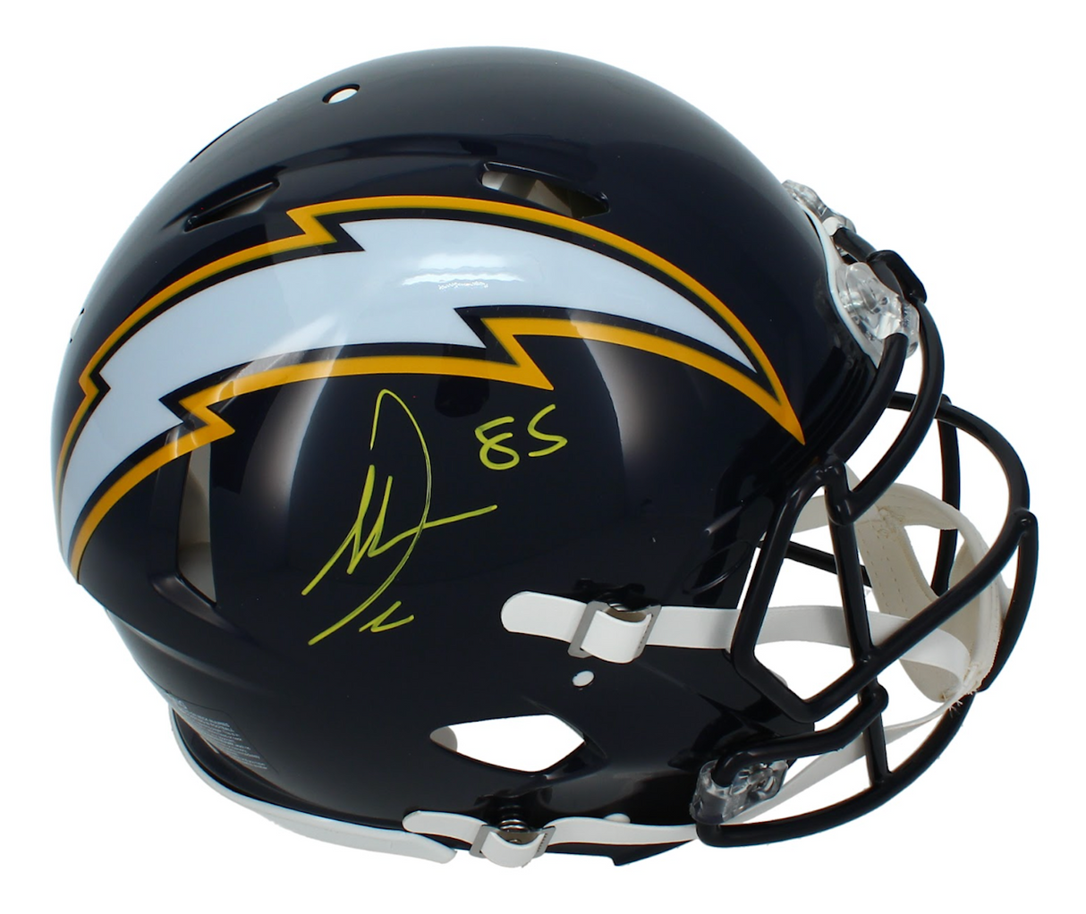 Antonio Gates Autographed Los Angeles Chargers Navy 2025 Alternate Speed Authentic Helmet Beckett Witnessed
