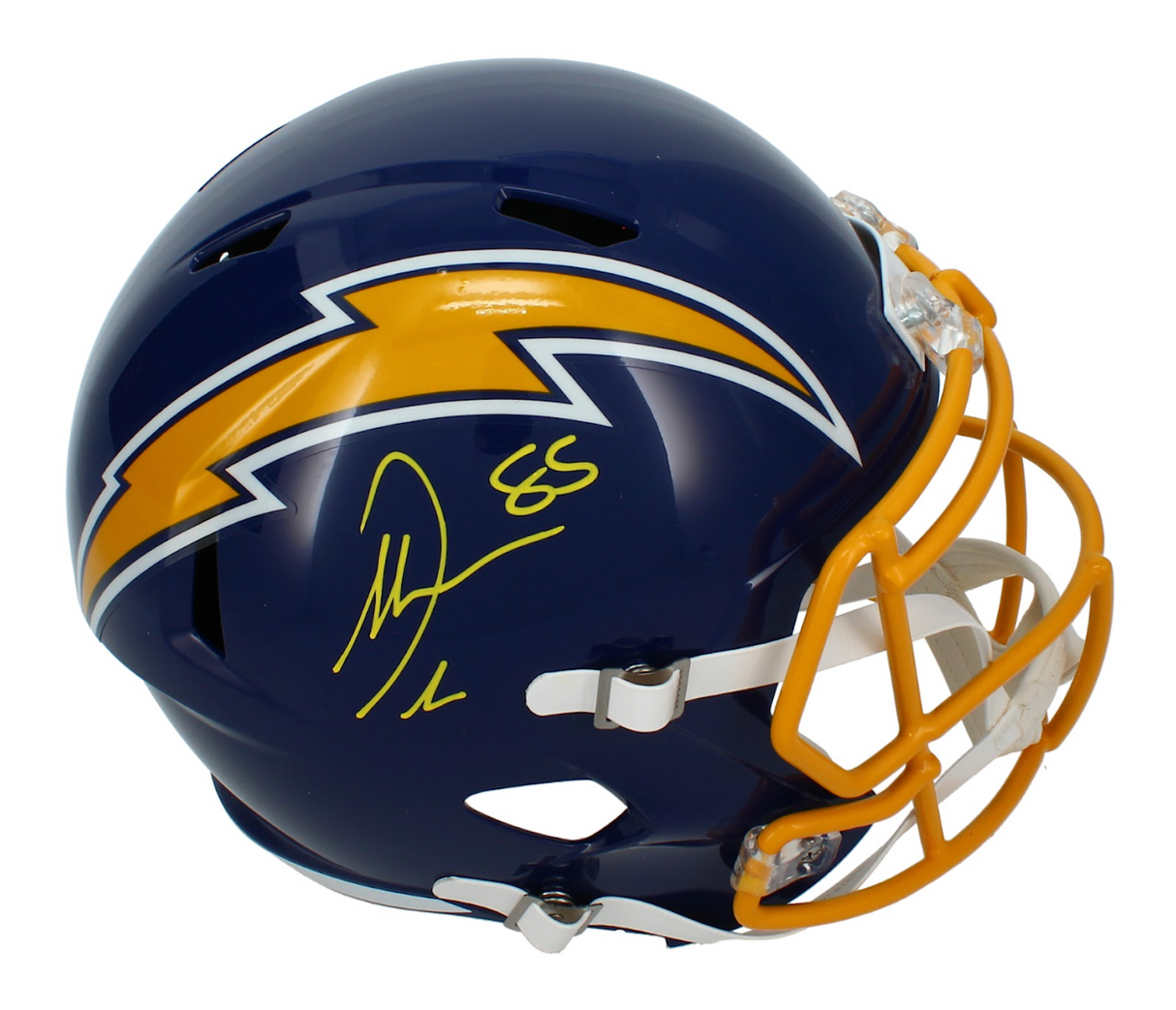 Antonio Gates Autographed Chargers 1974-87 Throwback Speed Full Size Helmet Beckett Witnessed