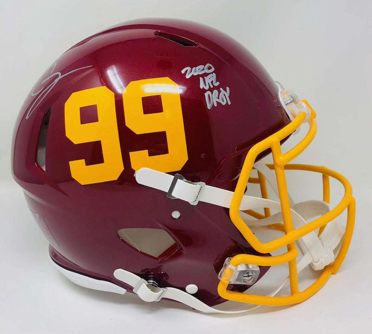 Chase Young Autographed/Inscribed "2020 NFL DPOY" Washington Football Team Speed Authentic Helmet Fanatics
