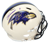 Zay Flowers Autographed Baltimore Ravens RETRO Speed Authentic Helmet Beckett Witnessed