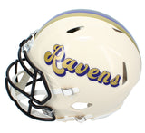 Zay Flowers Autographed Baltimore Ravens RETRO Speed Authentic Helmet Beckett Witnessed