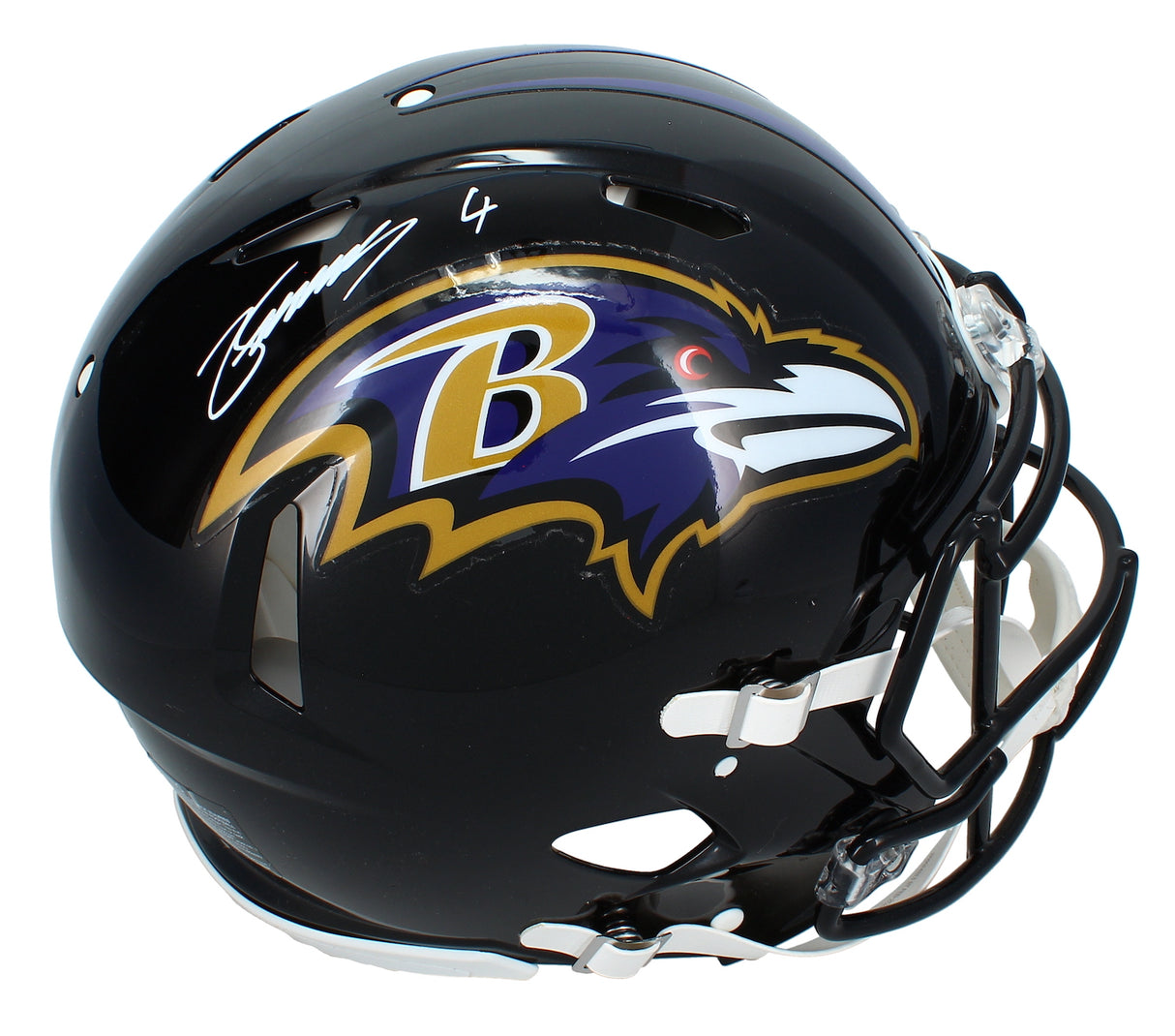 Zay Flowers Autographed Baltimore Ravens Speed Authentic Helmet Beckett Witnessed