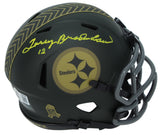 Terry Bradshaw Autographed Pittsburgh Steelers 2025 Salute to Service Speed Mini Helmet Beckett Witnessed
