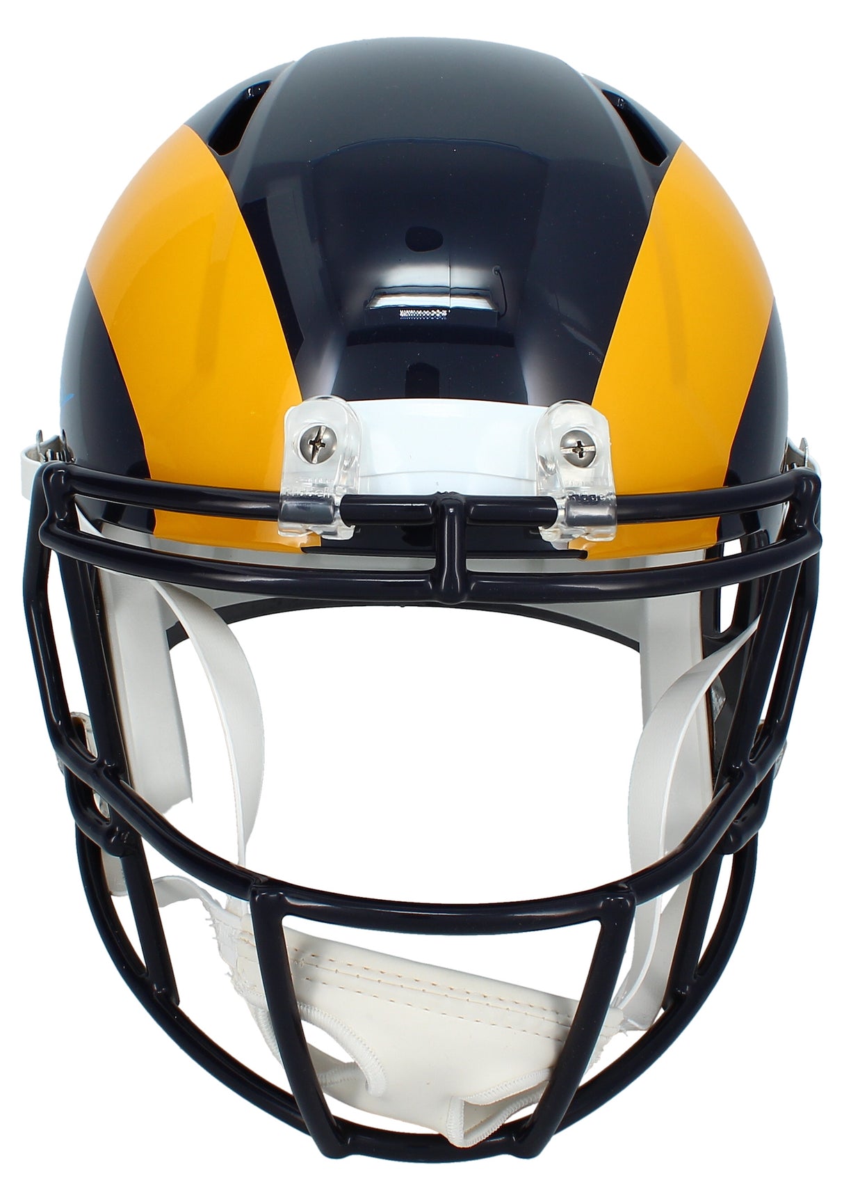 Isaac Bruce Autographed Rams 1981-99 Throwback Speed Full Size Helmet Beckett Witnessed