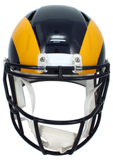 Isaac Bruce Autographed Rams 1981-99 Throwback Speed Full Size Helmet Beckett Witnessed