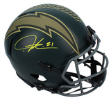 LaDainian Tomlinson Autographed Chargers 2025 Salute to Service Speed Authentic Helmet Beckett Witnessed