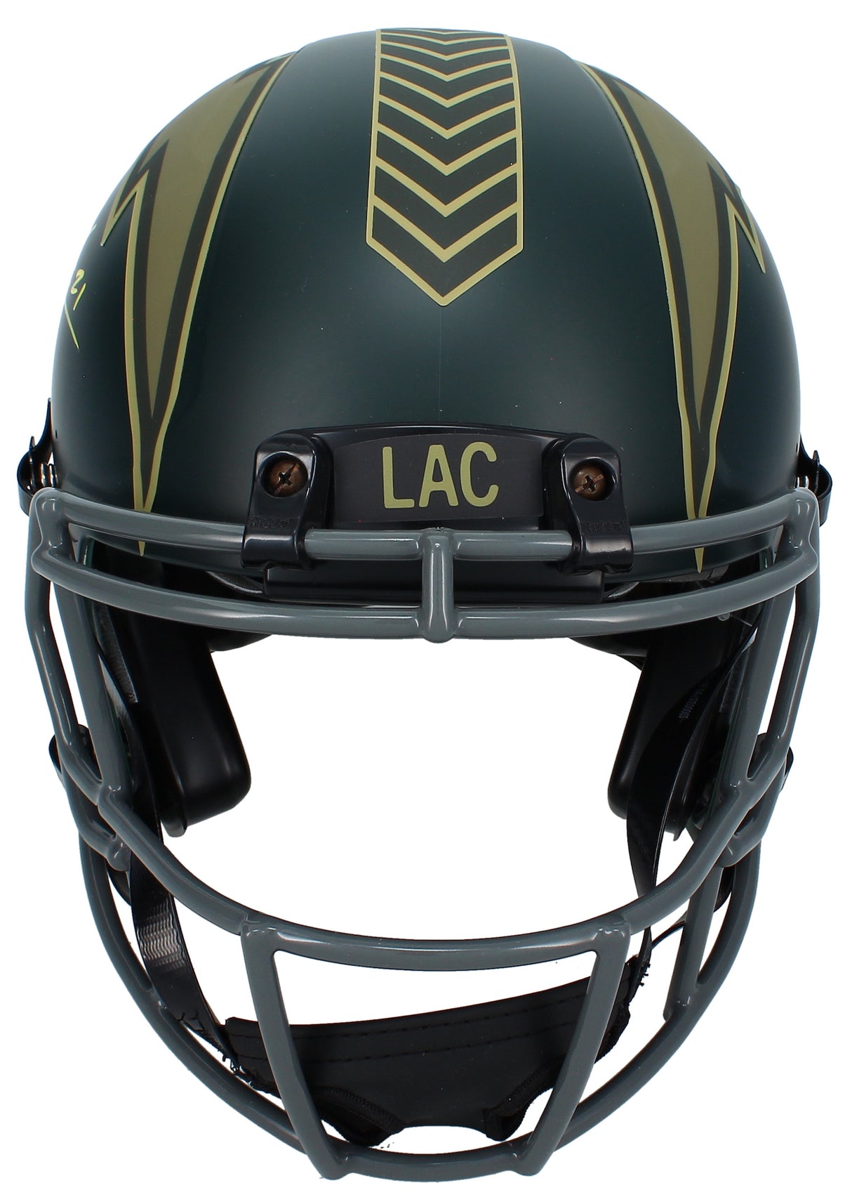 LaDainian Tomlinson Autographed Chargers 2025 Salute to Service Speed Authentic Helmet Beckett Witnessed