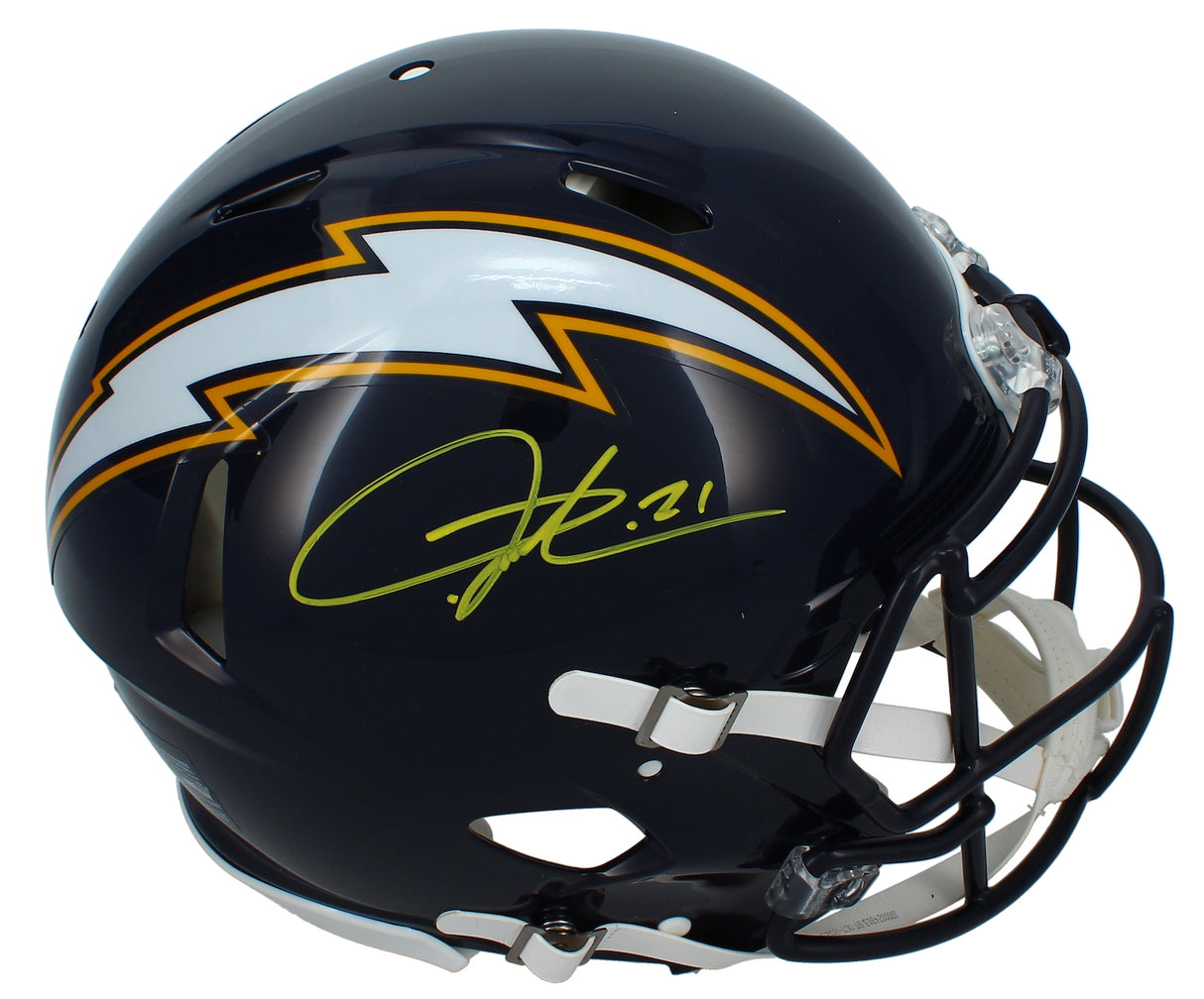 LaDainian Tomlinson Autographed Chargers RAVE Speed Authentic Helmet Beckett Witnessed