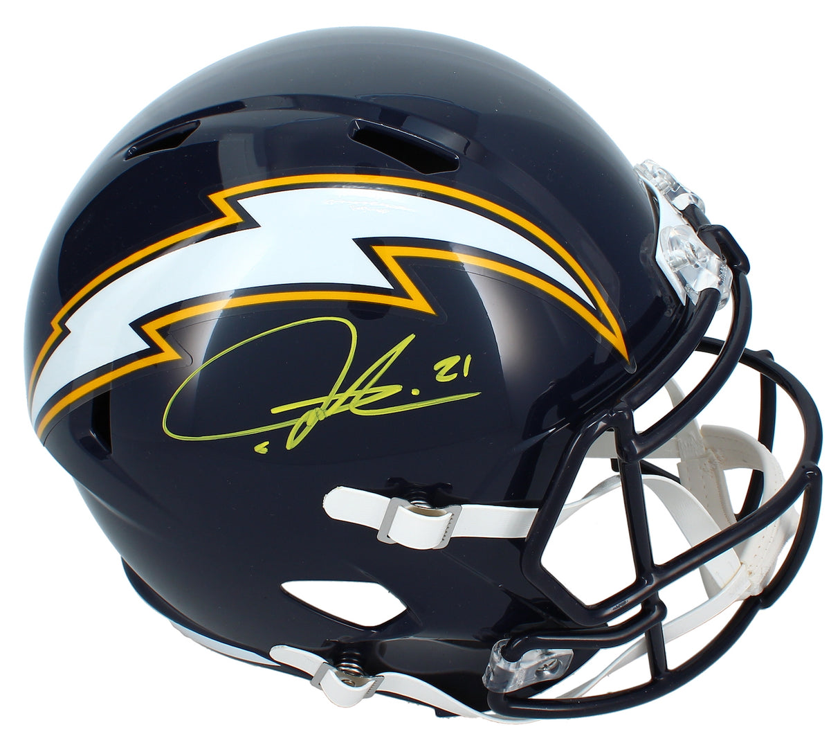 LaDainian Tomlinson Autographed Chargers 1988-06 Throwback Speed Full Size Helmet Beckett Witnessed