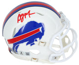 D.J. Moore Autographed Buffalo Bills Speed Mini Helmet Beckett Witnessed