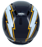 Omarion Hampton Autographed Los Angeles Chargers Navy 2025 Alternate Speed Full Size Helmet Beckett Witnessed