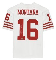 Joe Montana Autographed San Francisco 49ers White Mitchell & Ness Legacy Collection Jersey Fanatics