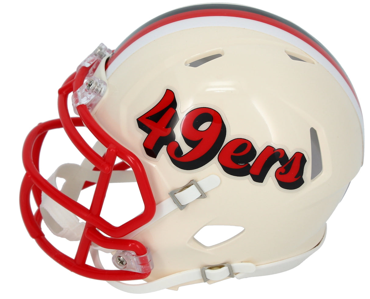 Brock Purdy Autographed San Francisco 49ers RETRO Speed Mini Helmet Beckett Witnessed