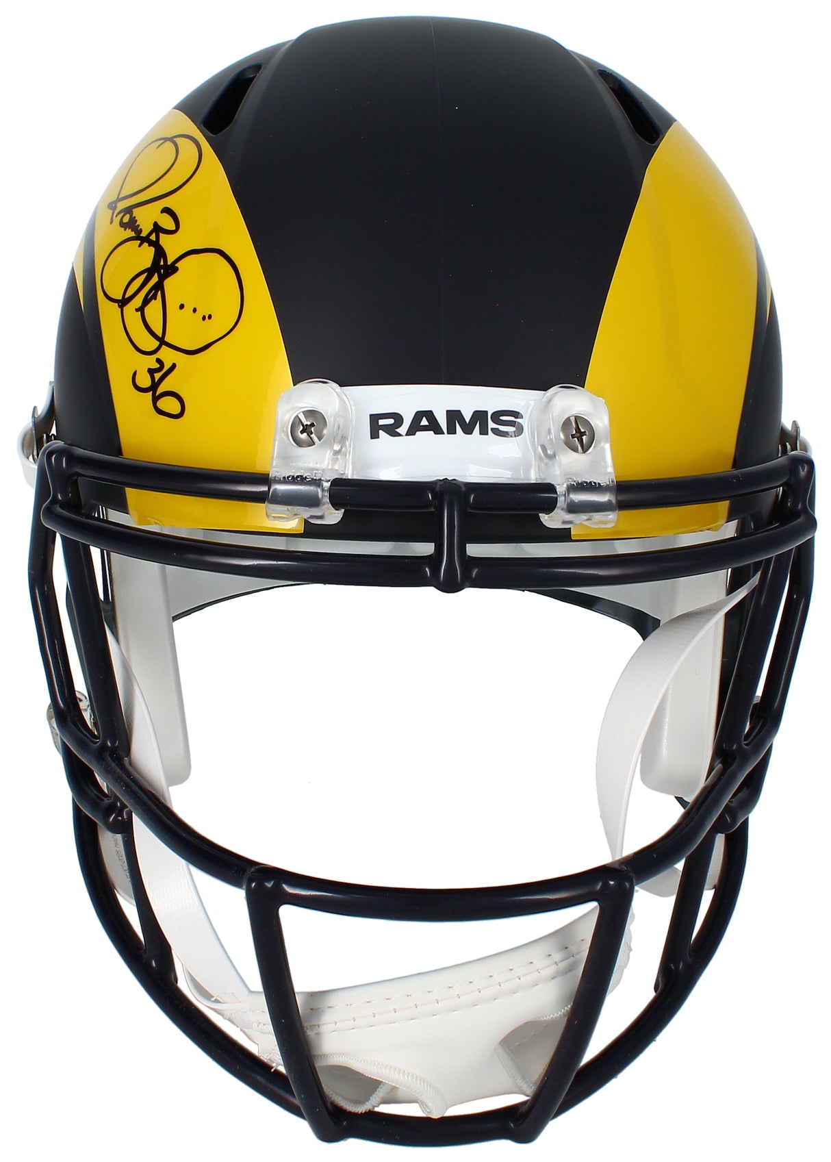 Jerome Bettis Autographed Los Angeles Rams Black Rivalries Speed Full Size Helmet Beckett Witnessed