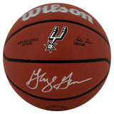 George Gervin Signed San Antonio Spurs Logo Wilson Alliance NBA Basketball