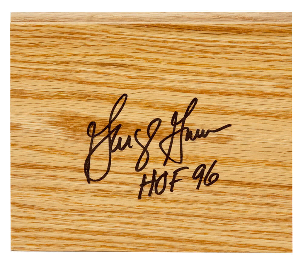 George Gervin Signed 5x6 Floor Piece w/HOF'96