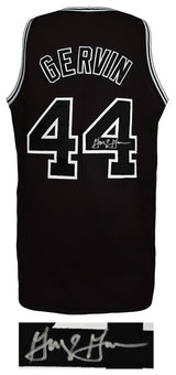 George Gervin Signed Black Throwback Custom Basketball Jersey