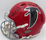 Andre Rison Autographed Atlanta Falcons Red Throwback Full Size Authentic Helmet "Bad Moon Showtime" Beckett BAS Witness #3W056105