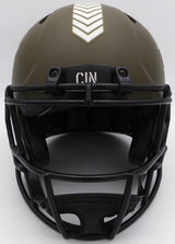 Tee Higgins Autographed Cincinnati Bengals Salute To Service Full Size Replica Helmet Beckett BAS #W154365