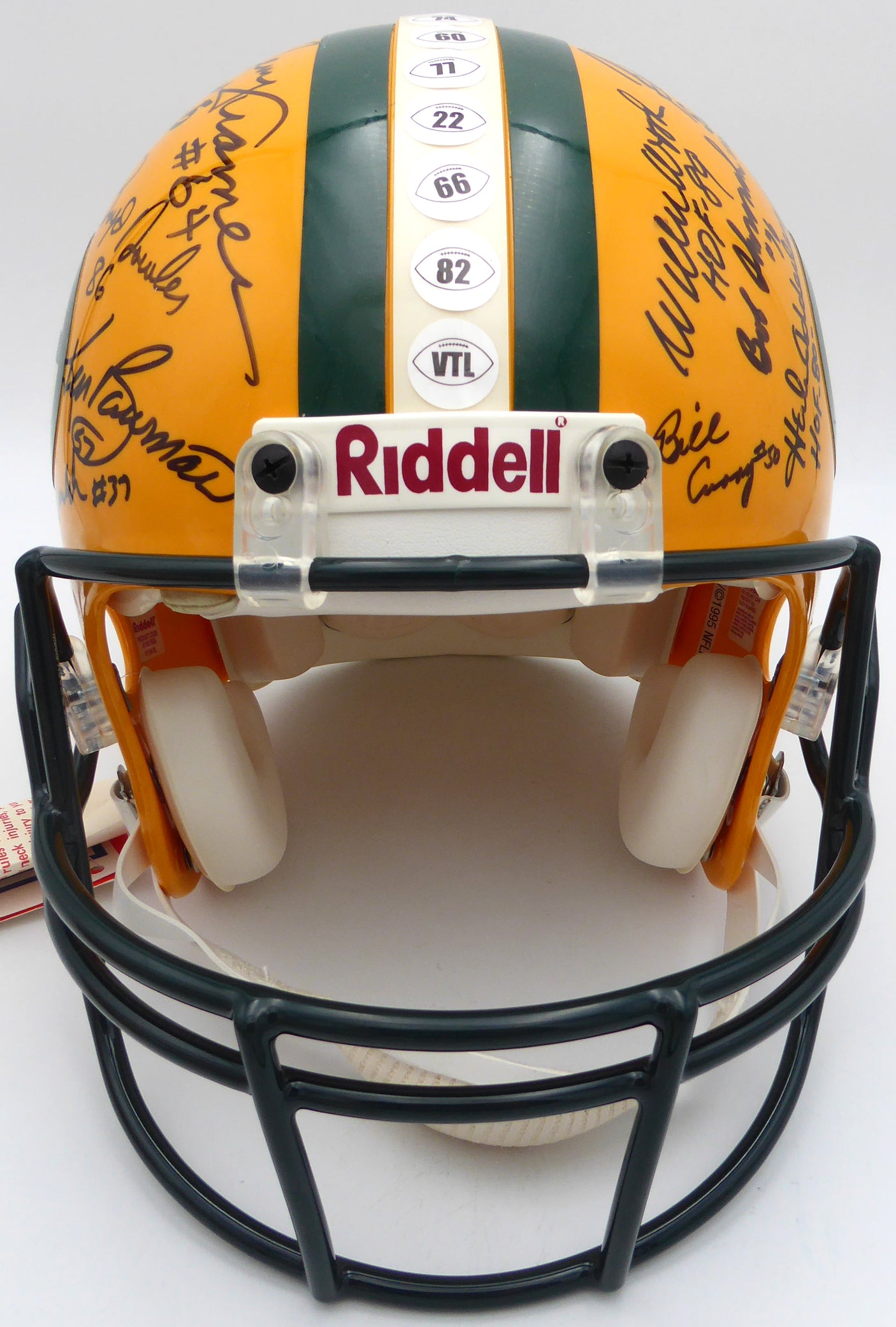 1966 Super Bowl I Champions Autographed Authentic Full Size Helmet Green Bay Packers 26 Signatures Including Bart Starr Beckett BAS #AE08384
