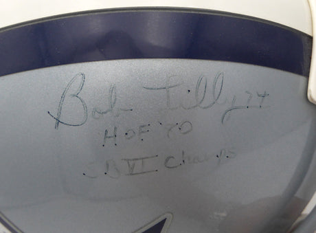 Bob Lilly Autographed Authentic Full Size Helmet Dallas Cowboys "HOF 80 SB VI Champs" (Very Light Signature) Beckett BAS QR #BP55212