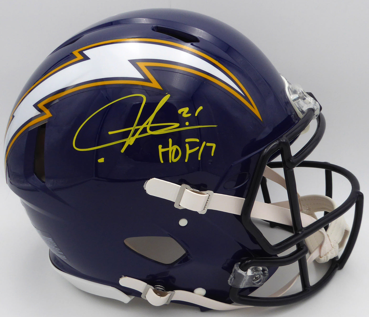 LaDainian Tomlinson Autographed Authentic Full Size Helmet San Diego Chargers "HOF 17" Beckett BAS Witness #WK49812