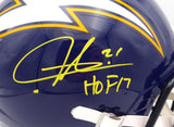 LaDainian Tomlinson Autographed Authentic Full Size Helmet San Diego Chargers "HOF 17" Beckett BAS Witness #WK49812