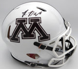 Rashod Bateman Autographed Authentic Full Size Helmet Minnesota Golden Gophers Fanatics Holo #NB38133349