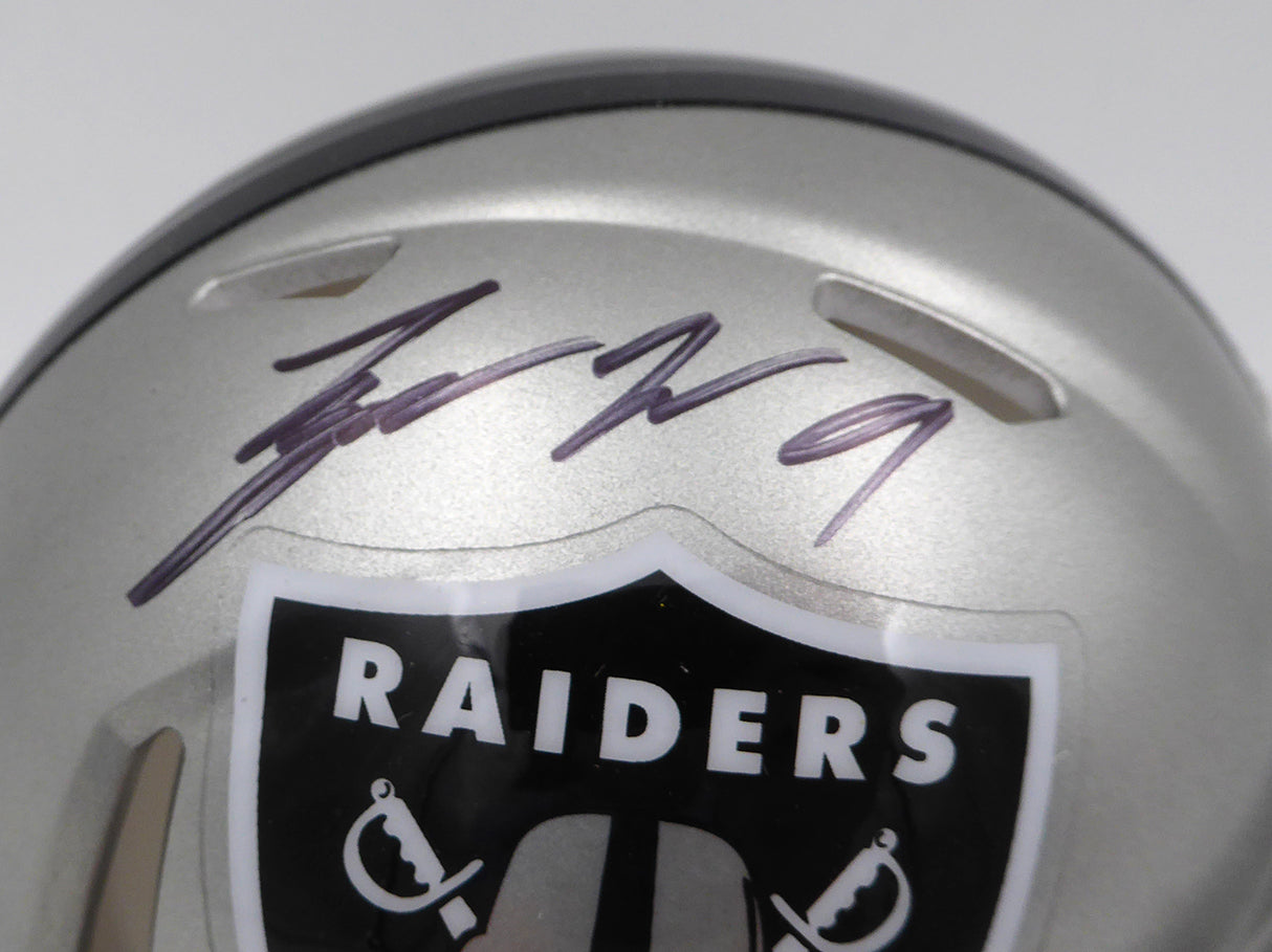 Tyree Wilson Autographed Las Vegas Raiders Mini Helmet Beckett BAS QR #W140894