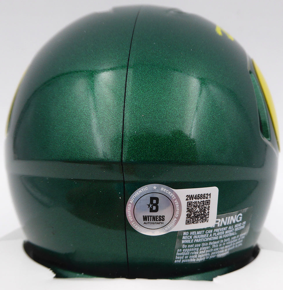 Dillon Gabriel Autographed Oregon Ducks Mini Helmet (Smudged) Beckett BAS QR #2W458521
