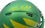 Dillon Gabriel Autographed Oregon Ducks Mini Helmet (Smudged) Beckett BAS QR #2W458568